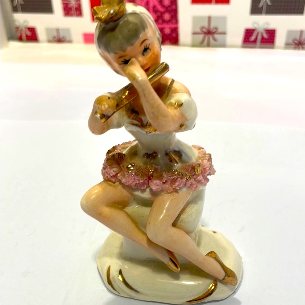 Vintage Lipper & Mann Pink and Gold Ballet Decor Accent